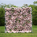 Juli：3D Fabric Artificial rolling up curtain flower wall Free Shipping