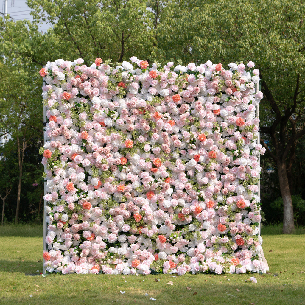 Kaisley：5D Fabric Artificial rolling up curtain flower wall Free Shipping