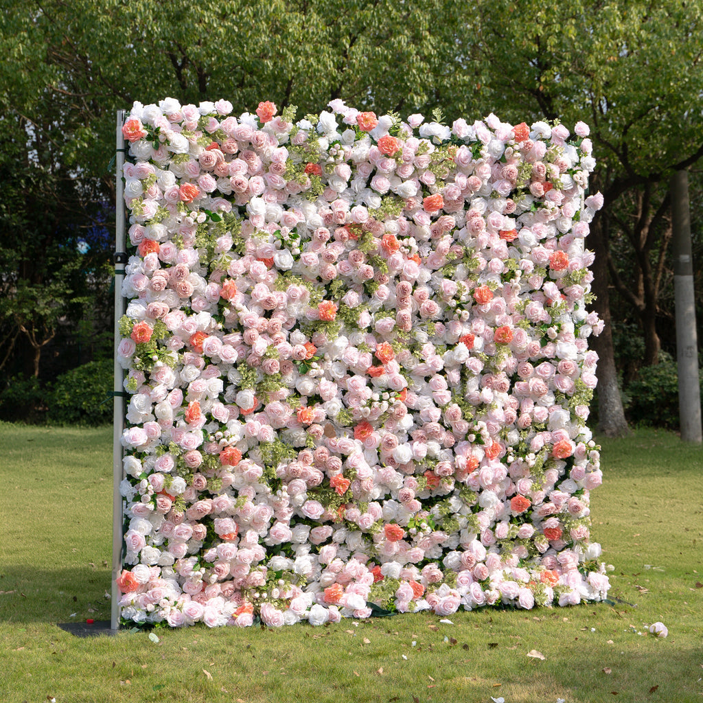 Kaisley：5D Fabric Artificial rolling up curtain flower wall Free Shipping