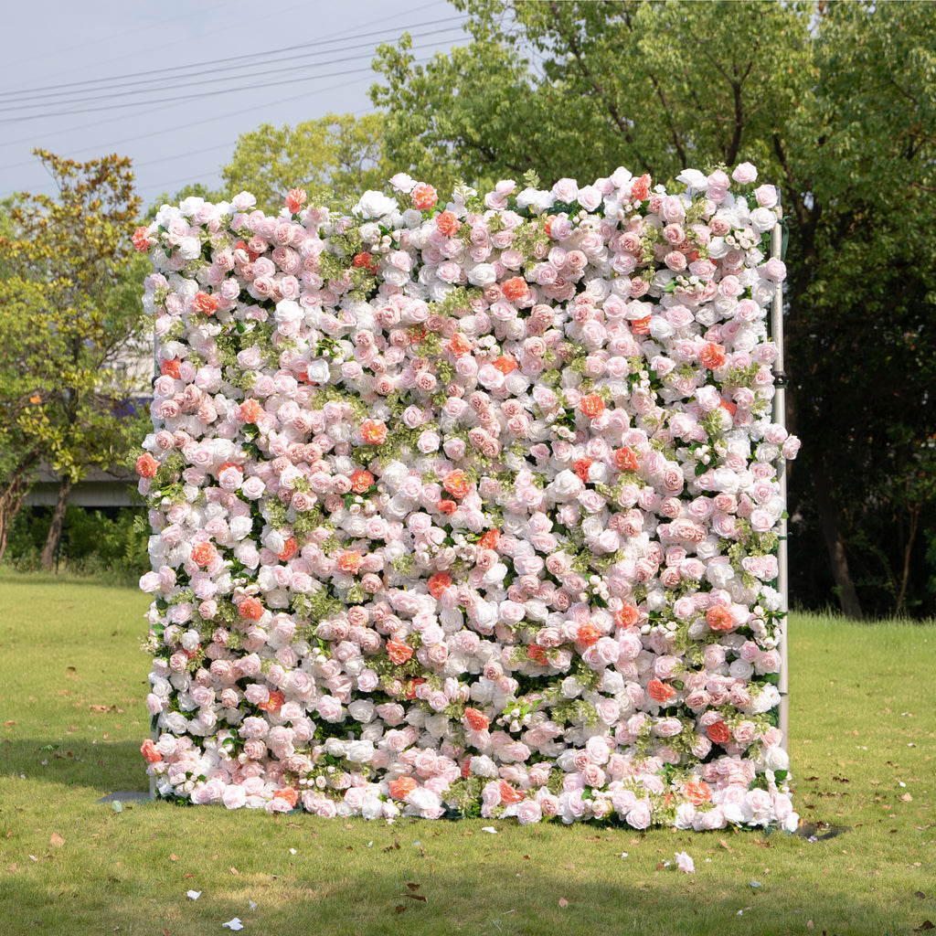 Kaisley：5D Fabric Artificial rolling up curtain flower wall Free Shipping