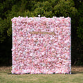 Kissing：5D Elegant Pink and White 5D Fabric Artificial Flower Rolling Curtain Perfect for Wedding & Event (Ready to Ship)) Free Shipping