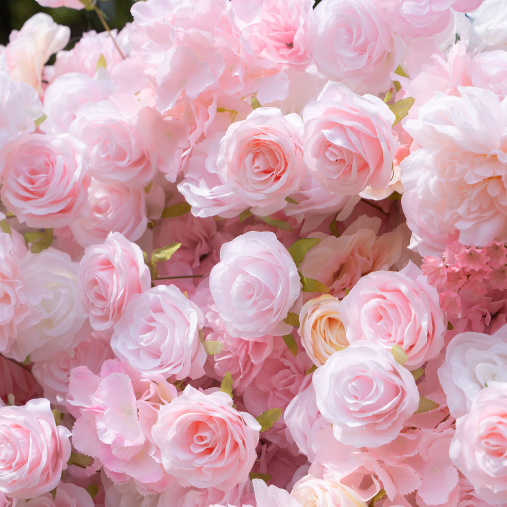 Kissing：5D Elegant Pink and White 5D Fabric Artificial Flower Rolling Curtain Perfect for Wedding & Event (Ready to Ship)) Free Shipping
