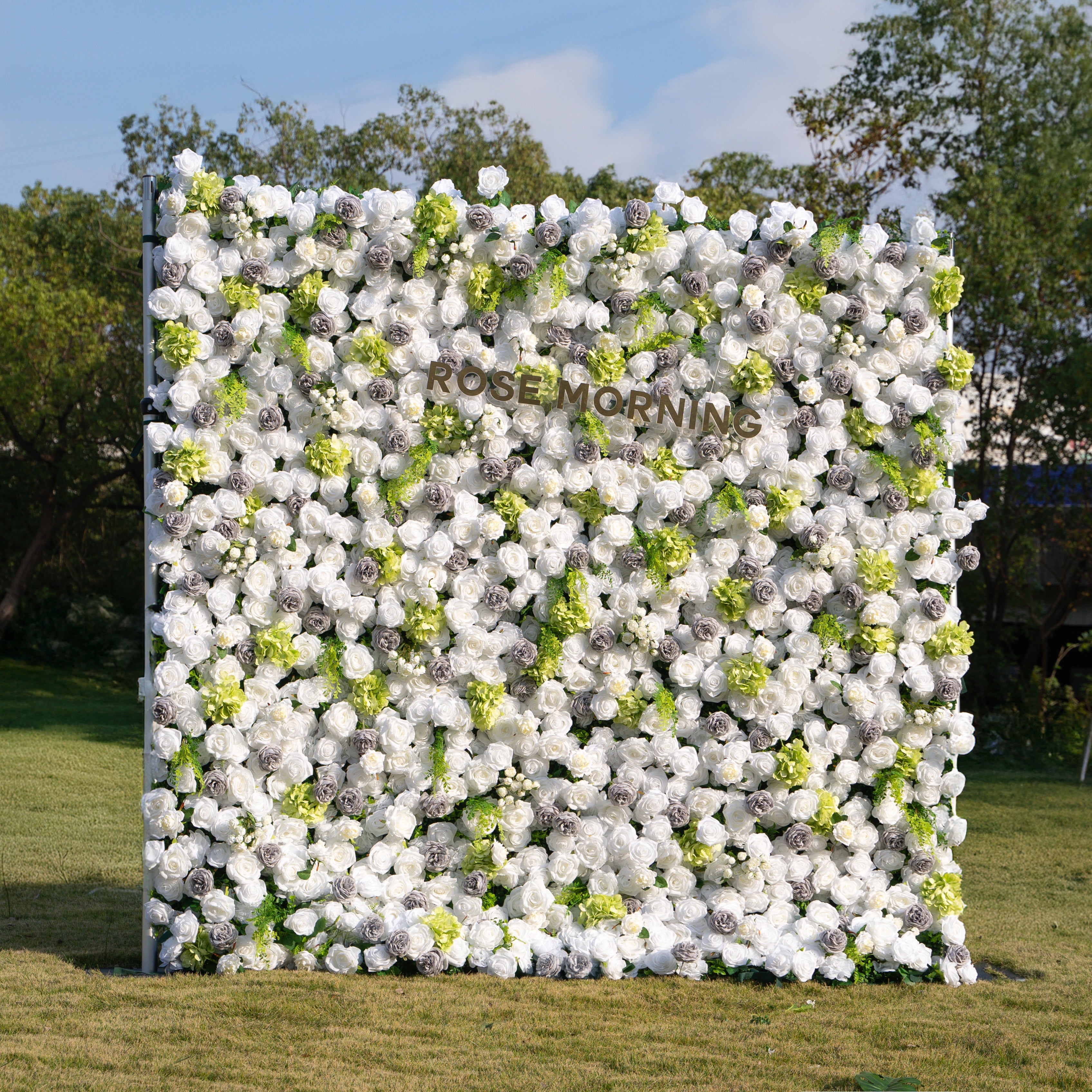 Lavinia：5D Fabric Artificial rolling up curtain flower wall Free Shipping