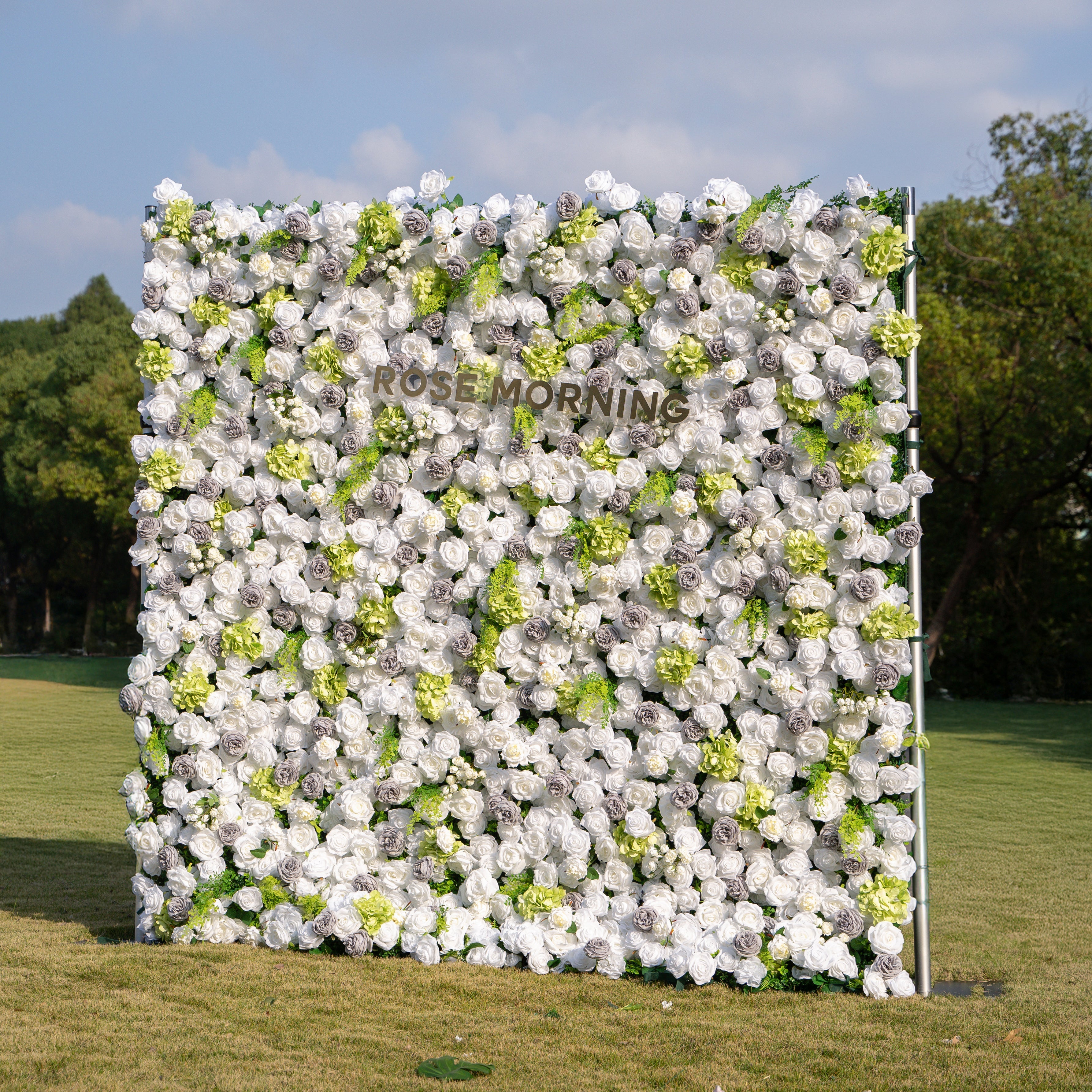 Lavinia：5D Fabric Artificial rolling up curtain flower wall Free Shipping