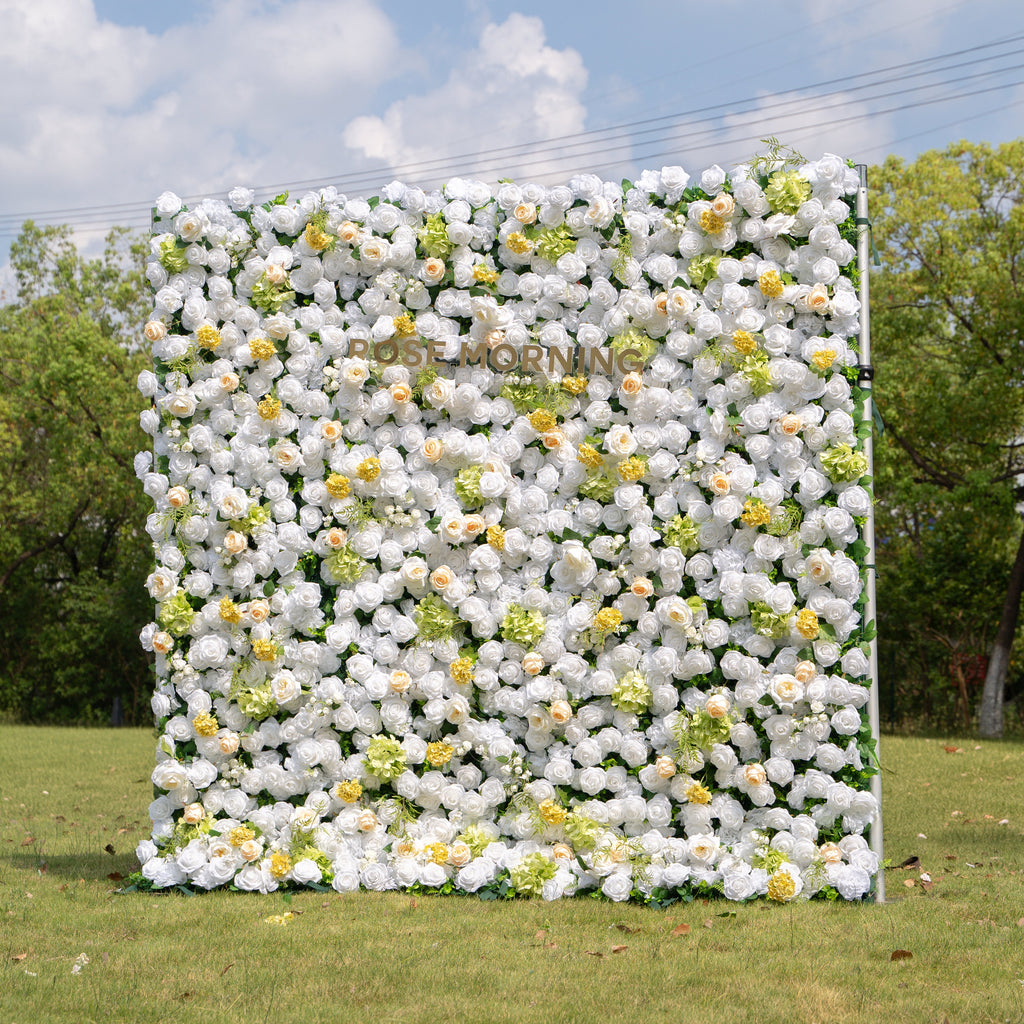 Lesly：3D Fabric Artificial rolling up curtain flower wall Free Shipping