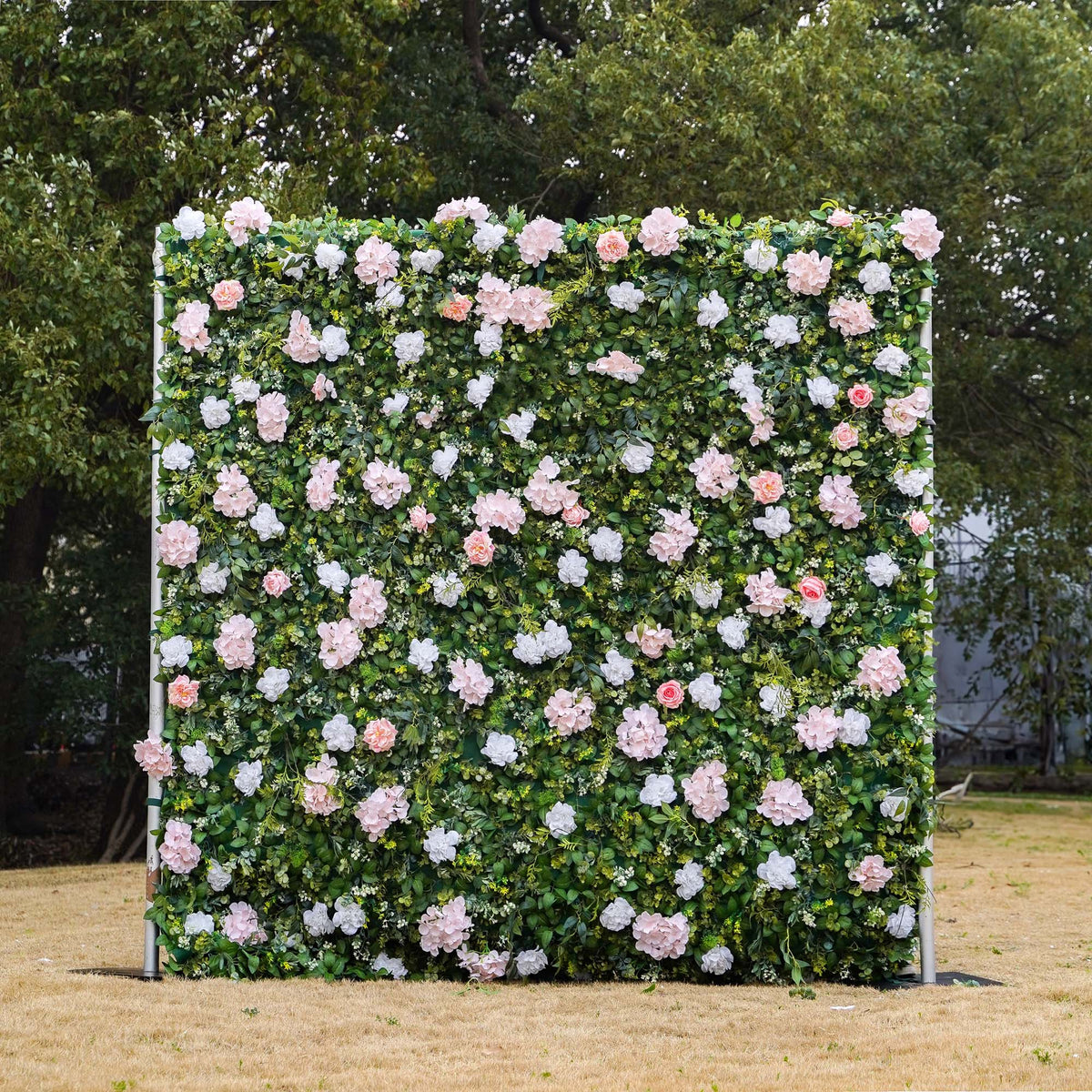 Lin:2D Fabric Artificial rolling up curtain flower wall 8ft x 8ft for weddings and events decoration Free Shipping