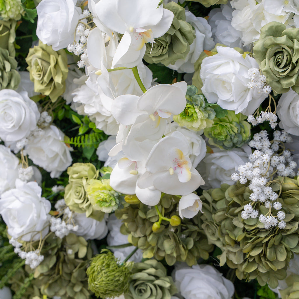 @askmeforaballoon’s Pick  Lumi 5D Sage Green & Cream Floral Wall with Hanging Vines for Dreamy Garden Weddings Free Shipping