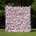 Macarons：4D Fabric Artificial zip up curtain flower wall 8ft*8ft Free Shipping