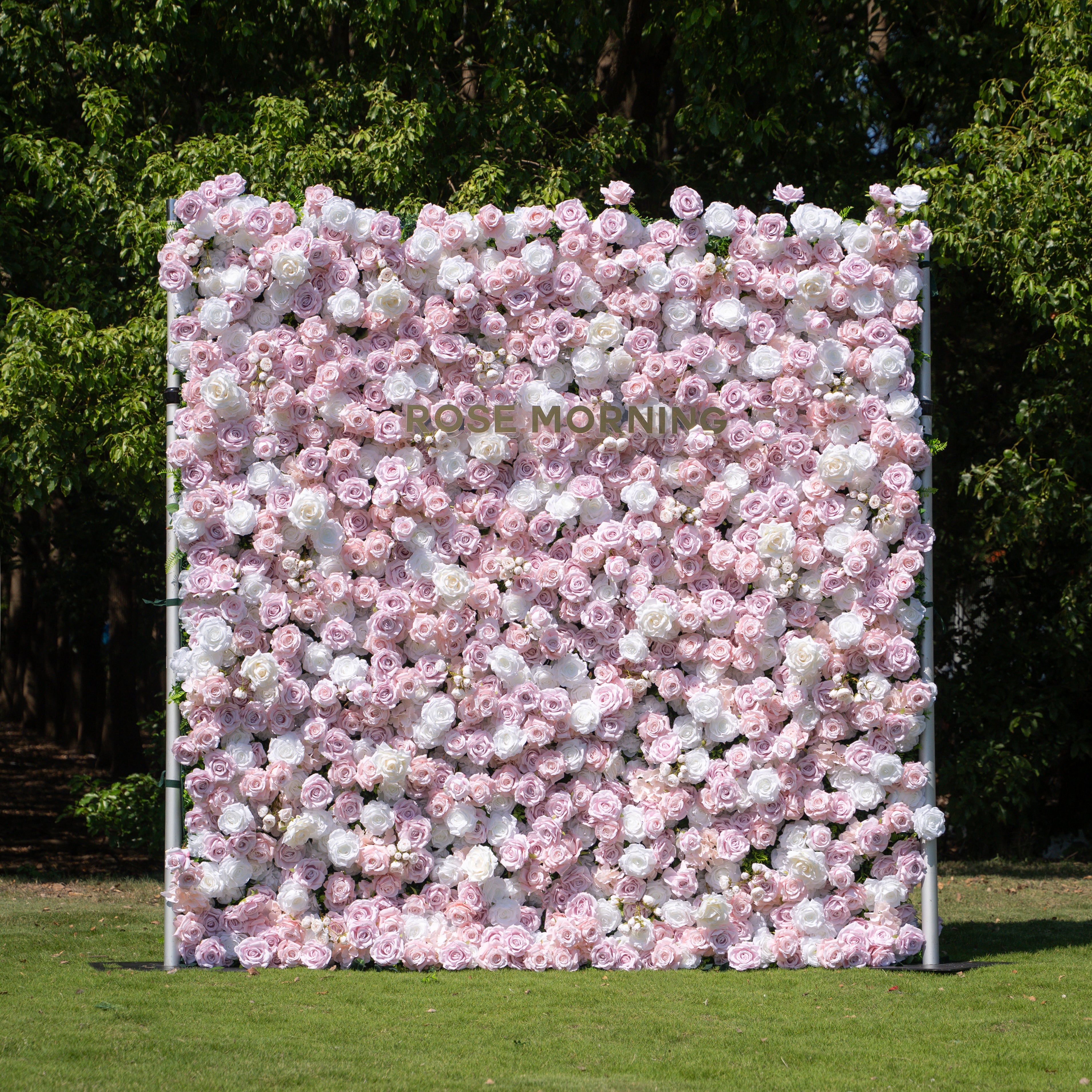 Macarons：4D Fabric Artificial zip up curtain flower wall 8ft*8ft Free Shipping