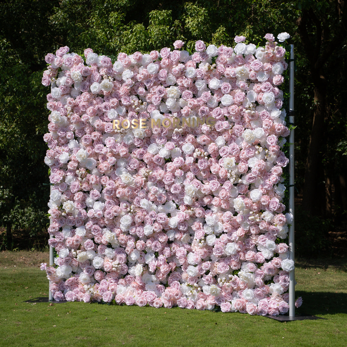 Macarons：4D Fabric Artificial zip up curtain flower wall 8ft*8ft Free Shipping