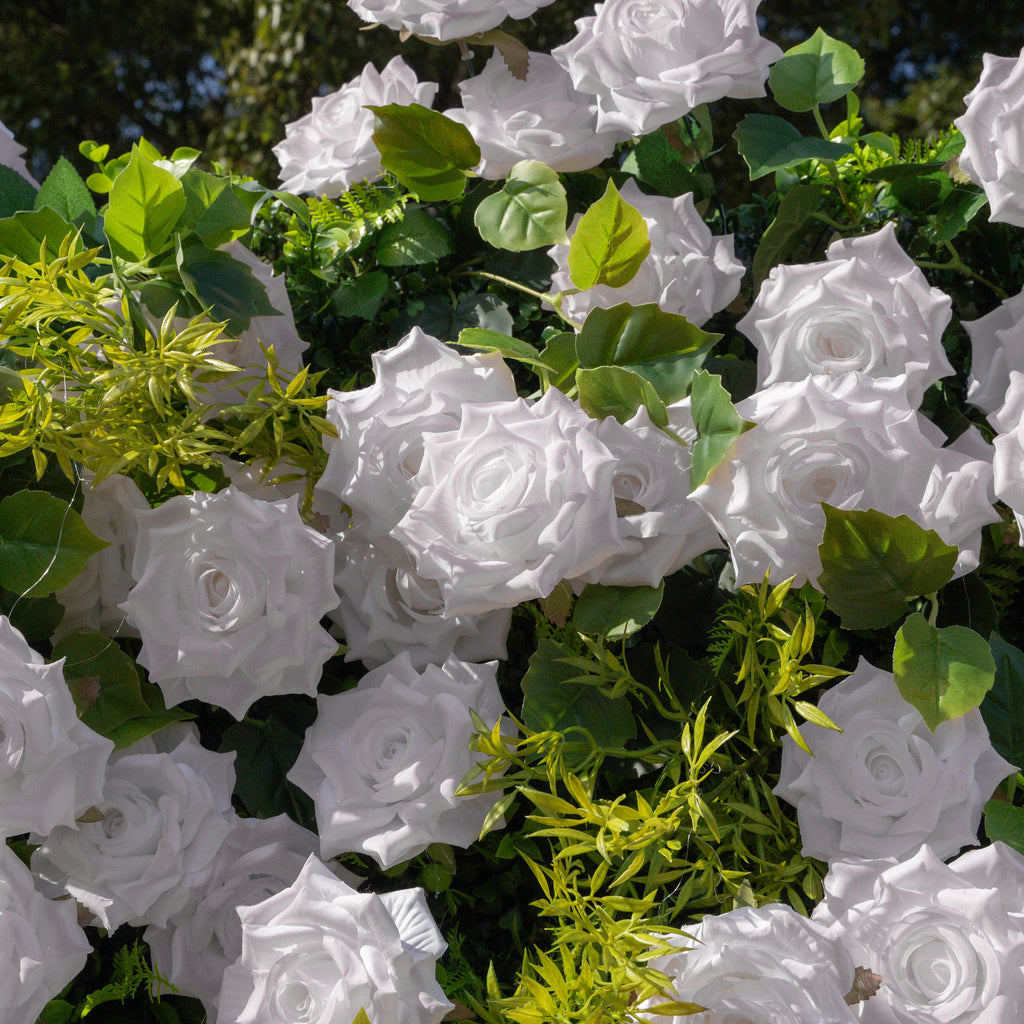 Magica：2026 New Launch-Sun-Activated Color-Changing Rose Flower Wall Backdrop (8×8) — One Wall, Two Looks: White Indoors → Blush Pink in Sunlight Free Shipping