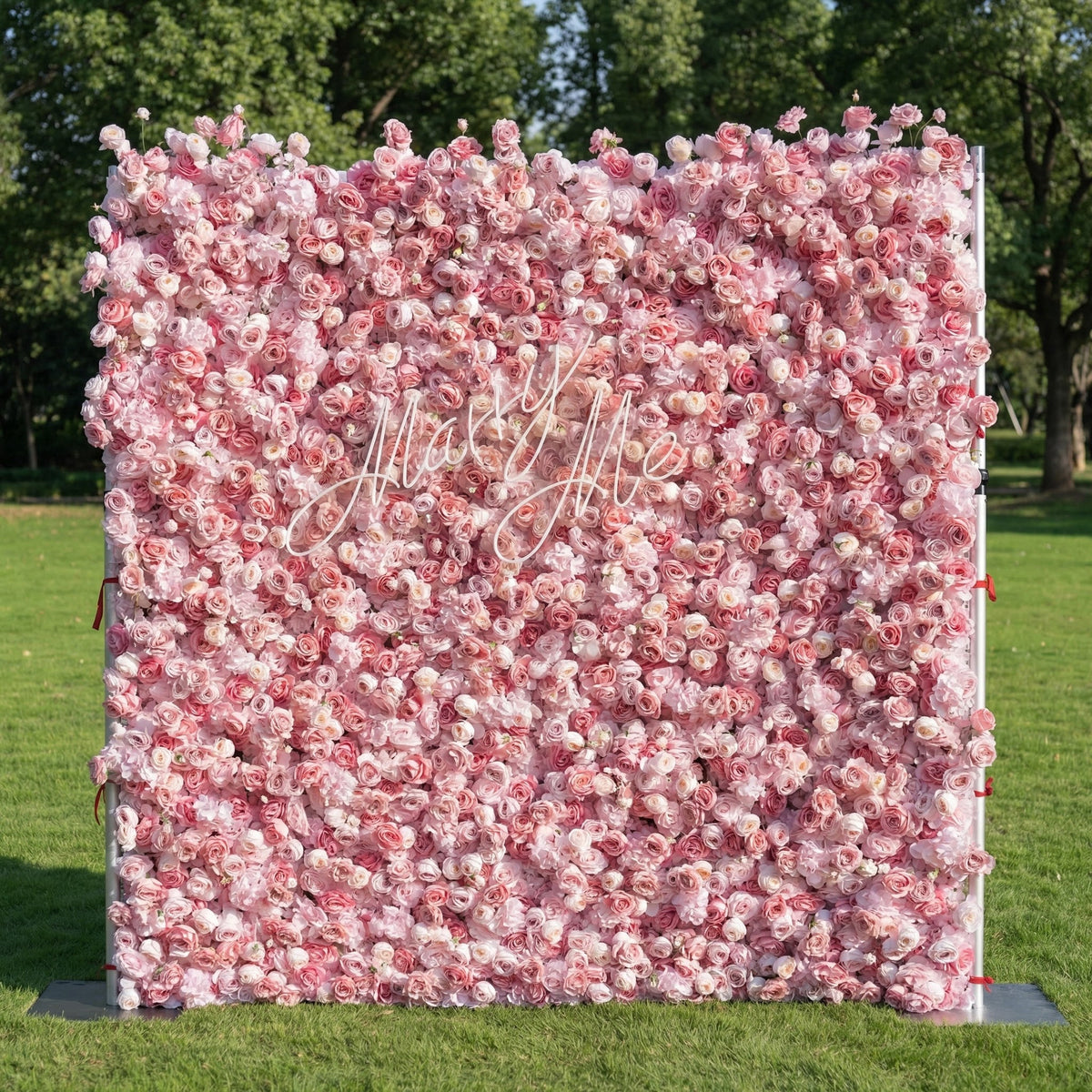 Roll Up Artificial Lush Pink Floral Wall | VF-501