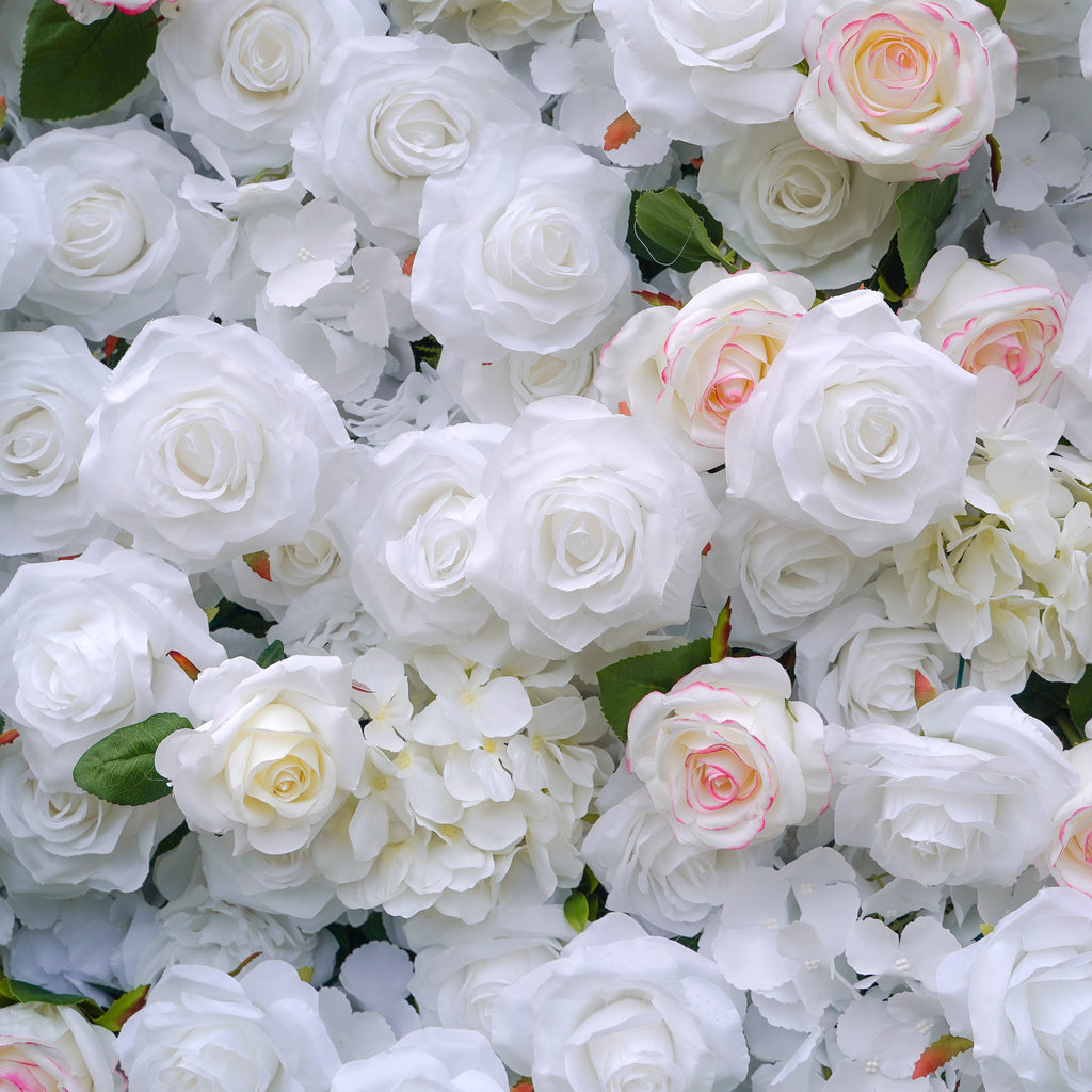 Majo：5D Fabric Artificial rolling up curtain flower wall Rose Morning