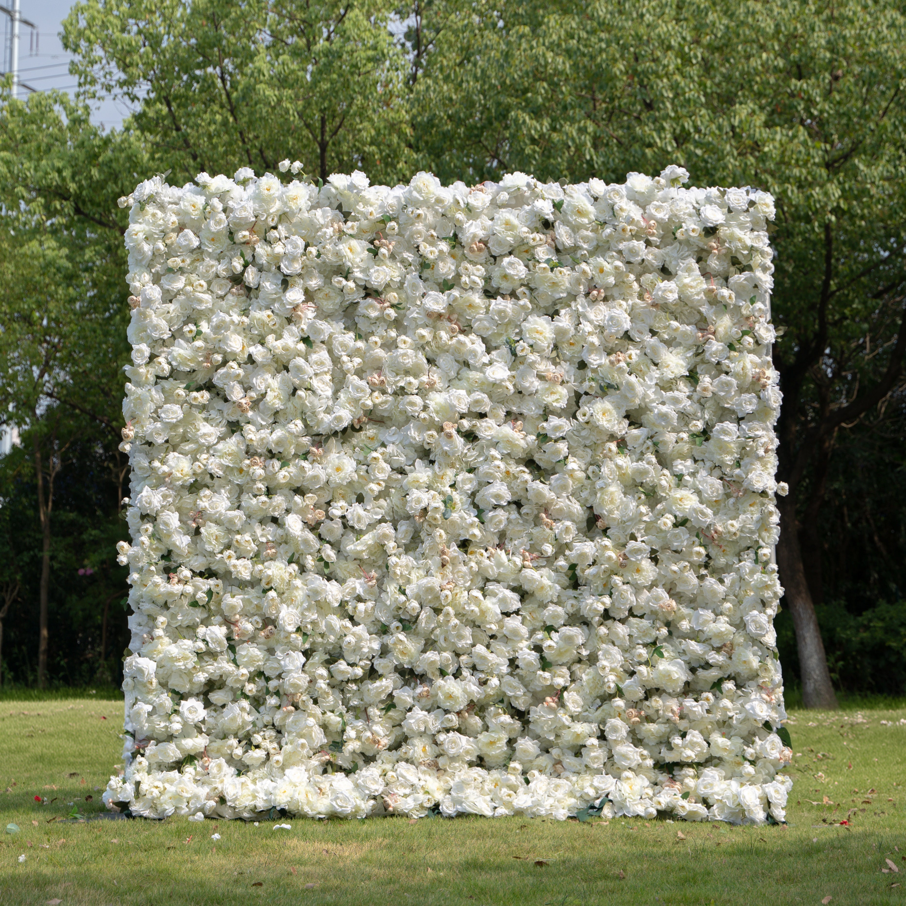 Marainne：5D Fabric Artificial rolling up curtain flower wall Free Shipping