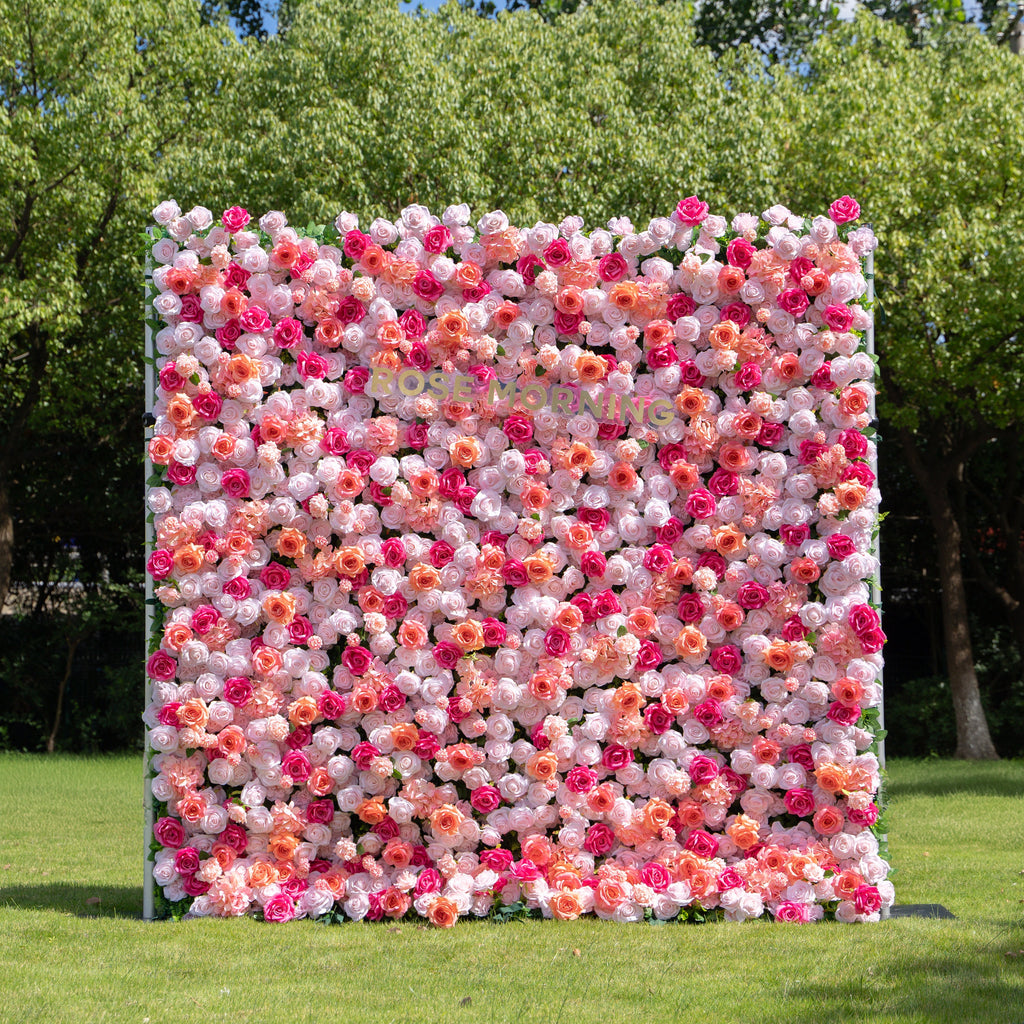 Mariposa：4D Fabric Artificial rolling up curtain flower wall Free Shipping
