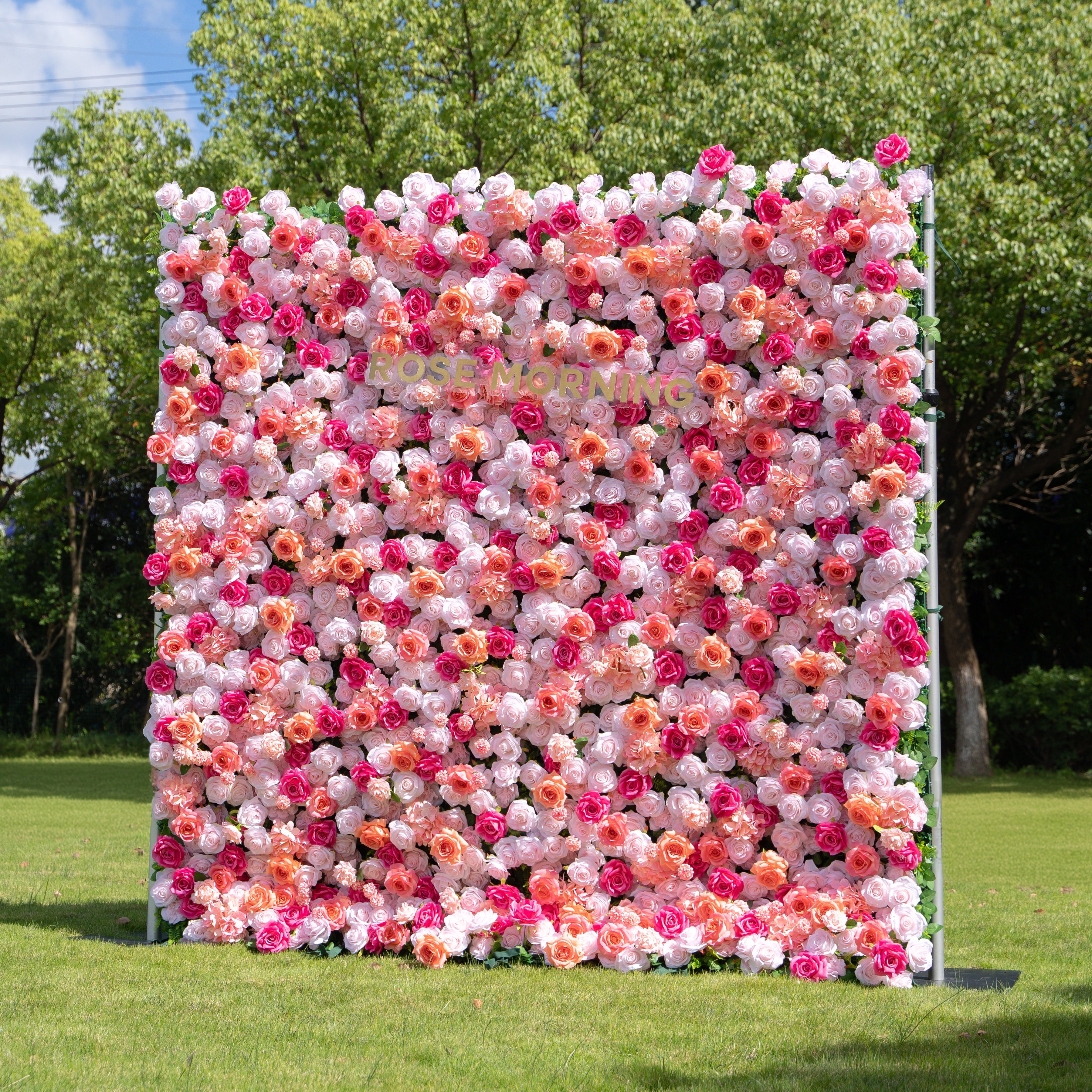 Mariposa：4D Fabric Artificial rolling up curtain flower wall Free Shipping