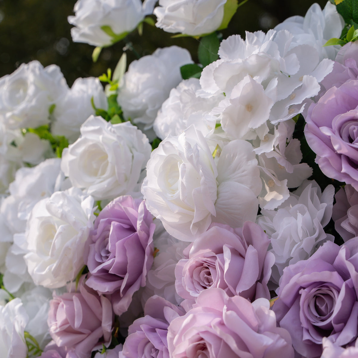 Maris: Luxury 3D Lavender & Blush Silk Rose Floral Wall Roll-Up Fabric Backdrop for Romantic Weddings & Bridal Showers Free Shipping