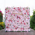 Maylee：5D Fabric Artificial rolling up curtain flower wall (Ready to ship) Rose Morning