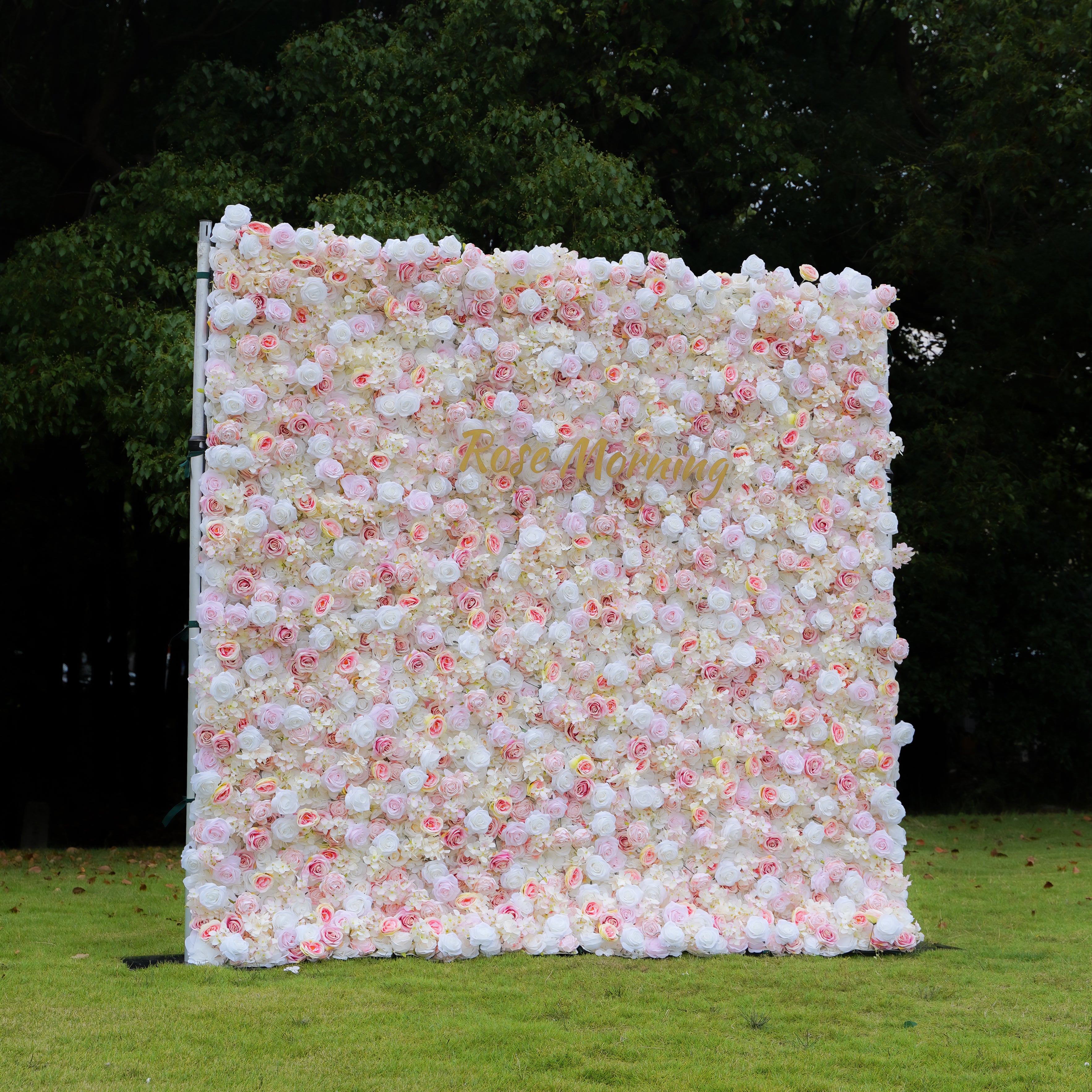 Rose Morning¡°The flower walls are made of artificial flowers in various colors, layered at different levels to create a lush, elegant and natural look. The exclusive zipper design and roll-up design make it easy to install and remove.¡±