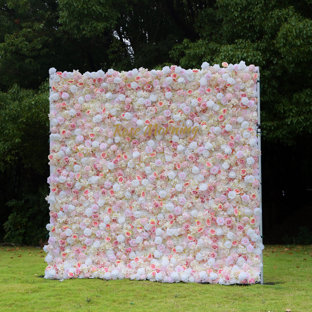Rose Morning¡°The flower walls are made of artificial flowers in various colors, layered at different levels to create a lush, elegant and natural look. The exclusive zipper design and roll-up design make it easy to install and remove.¡±