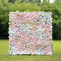 Melina：5D Fabric Artificial rolling up curtain flower wall (Ready to ship) Rose Morning