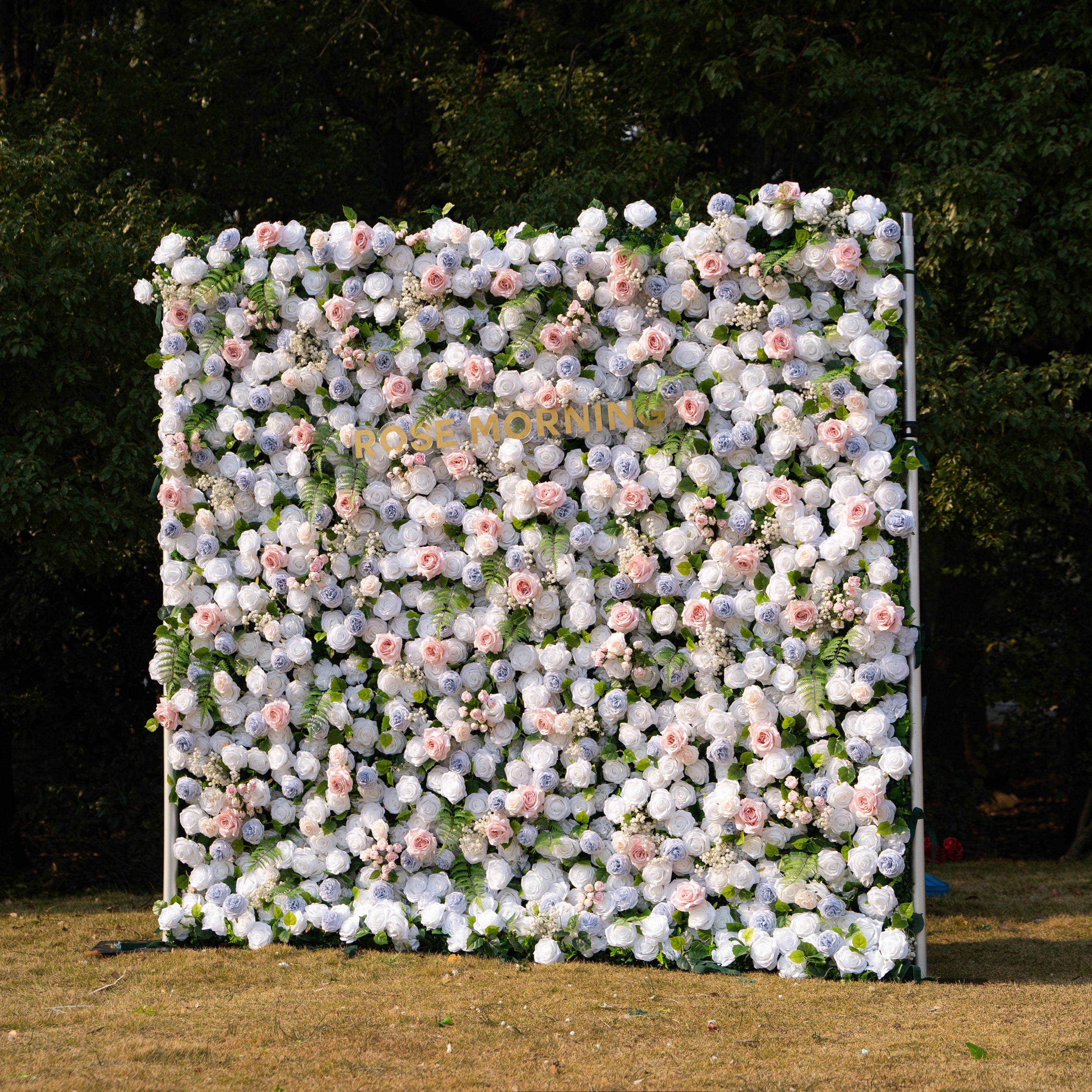 Melinda：5D Fabric Artificial rolling up curtain flower wall Free Shipping