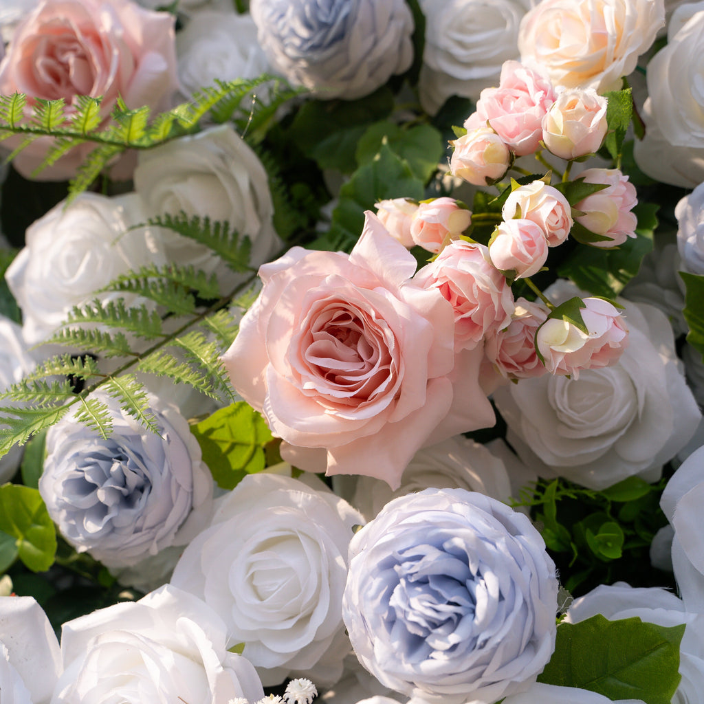 Melinda：5D Fabric Artificial rolling up curtain flower wall Free Shipping