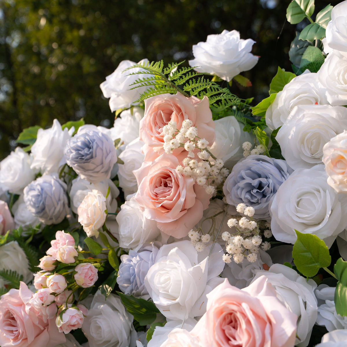 Melinda：5D Fabric Artificial rolling up curtain flower wall Free Shipping