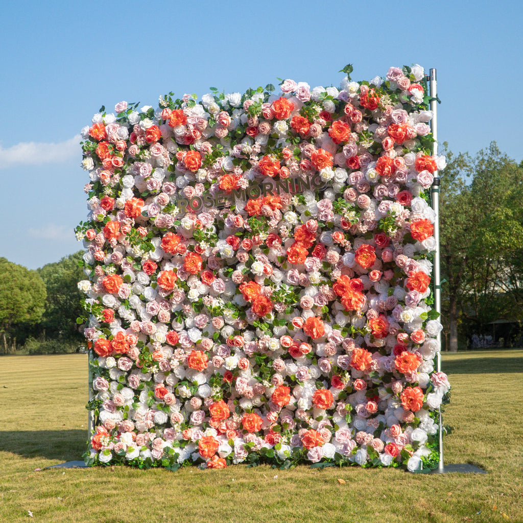 Meow：5D Fabric Artificial rolling up curtain flower wall Free Shipping