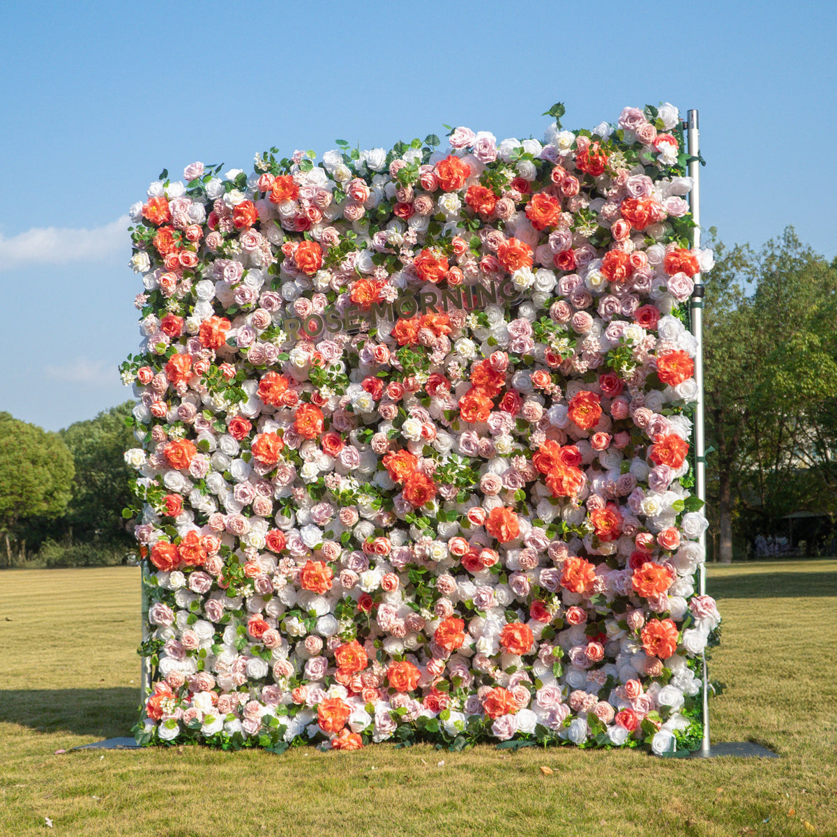 Meow：5D Fabric Artificial rolling up curtain flower wall Free Shipping
