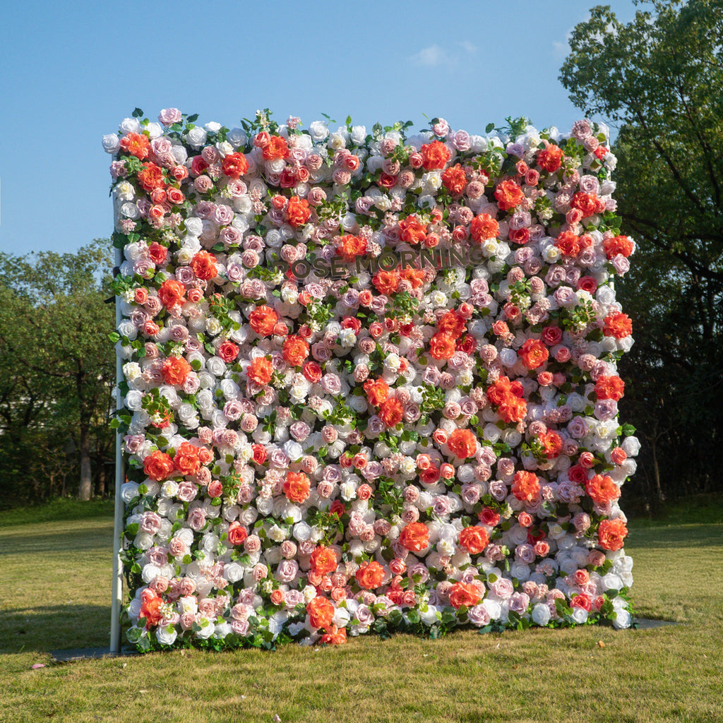 Meow：5D Fabric Artificial rolling up curtain flower wall Free Shipping