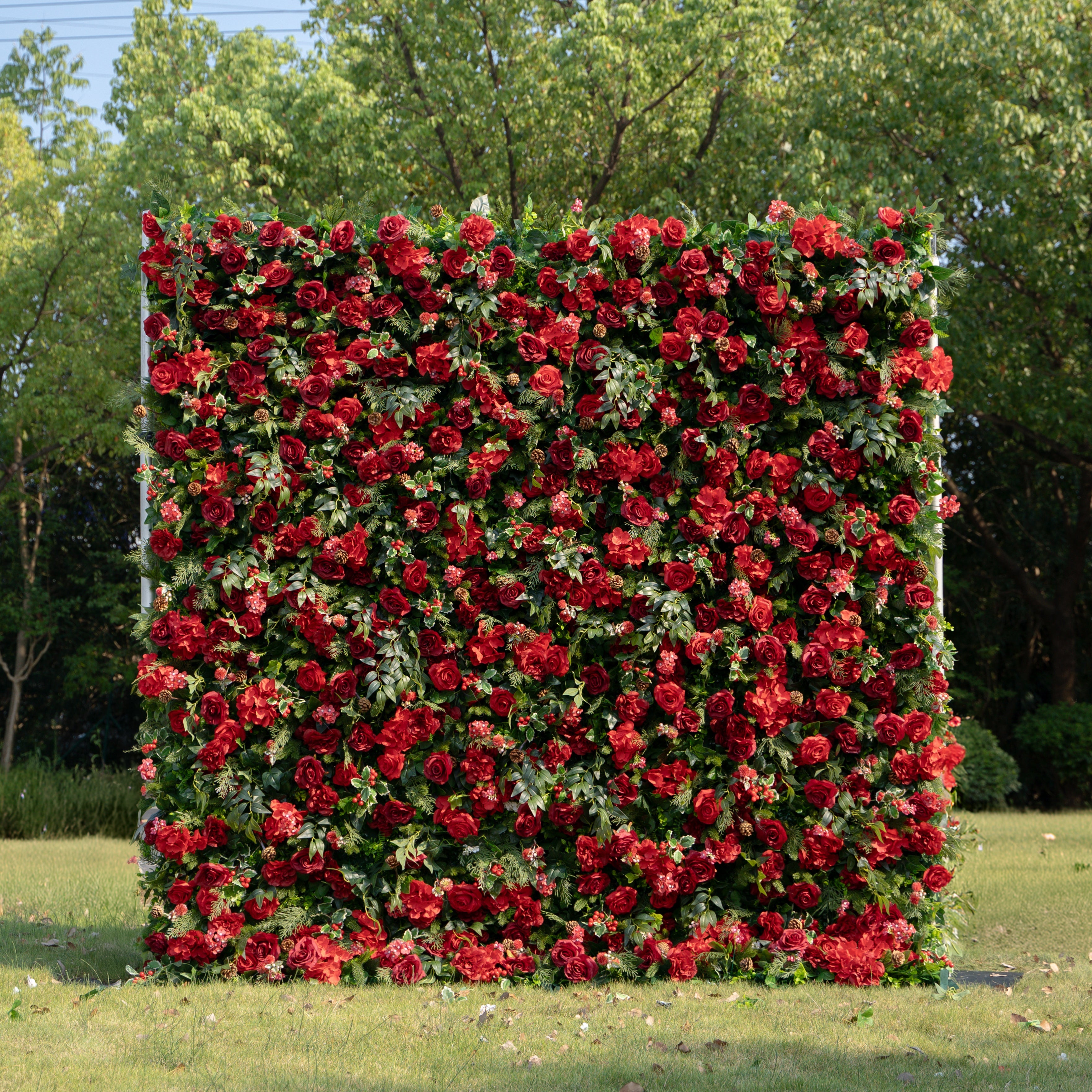 Luisa: 3D Fabric Backdrop Artificial rolling up flower wall Free Shipping