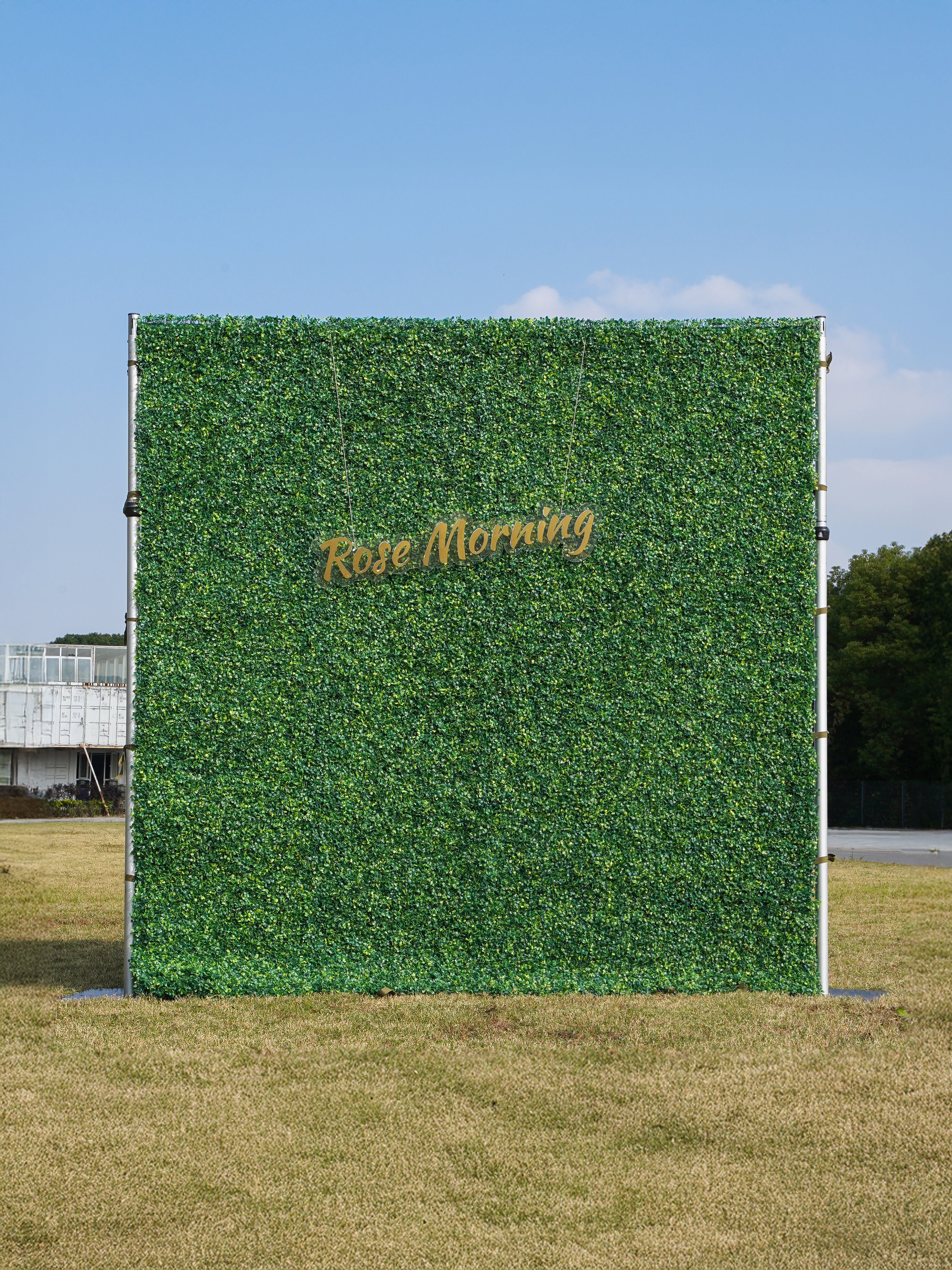 Milan: Fabric Artificial rolling up curtain green flower wall(In Us Stock) Free Shipping