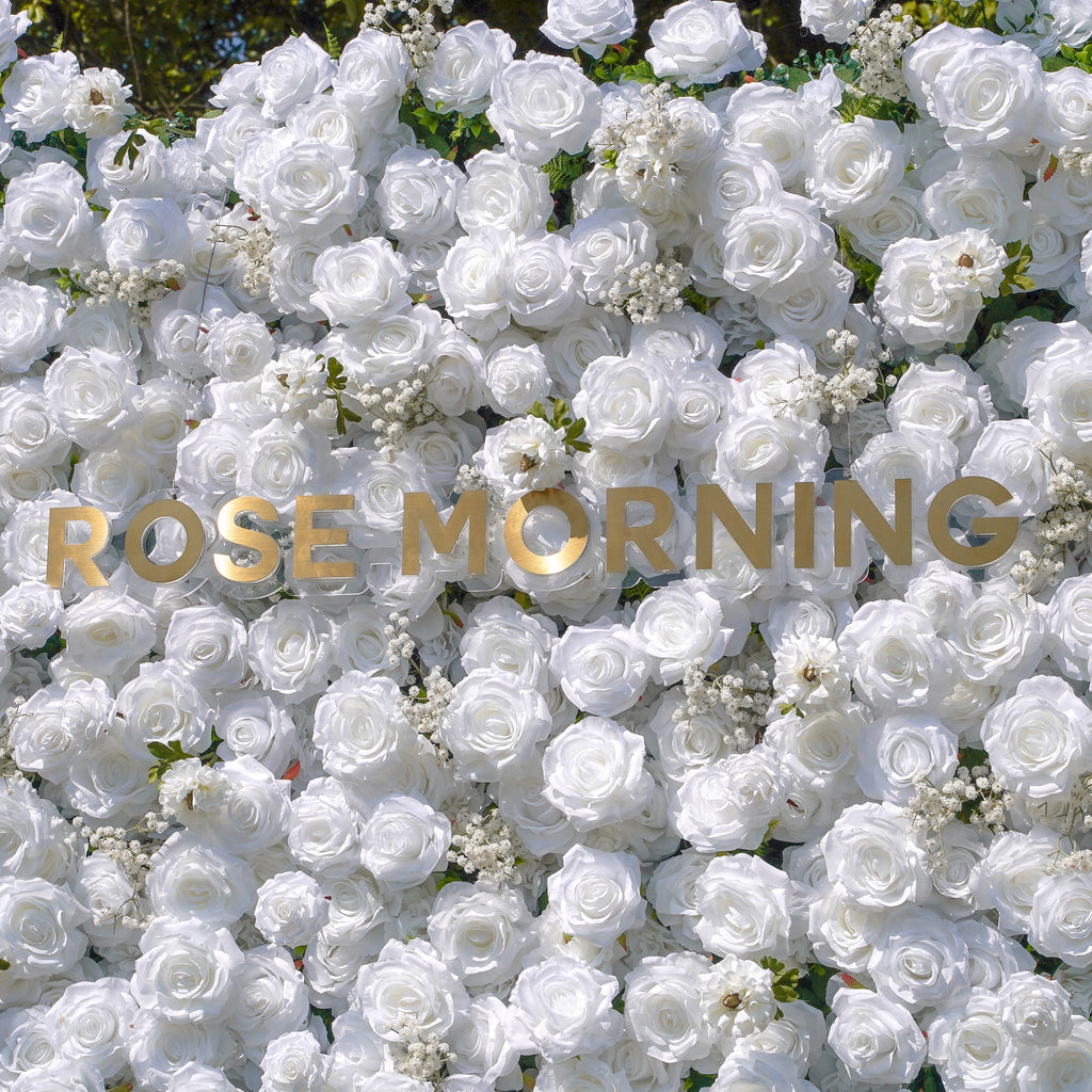 Miya：5D Fabric Artificial rolling up curtain flower wall Rose Morning