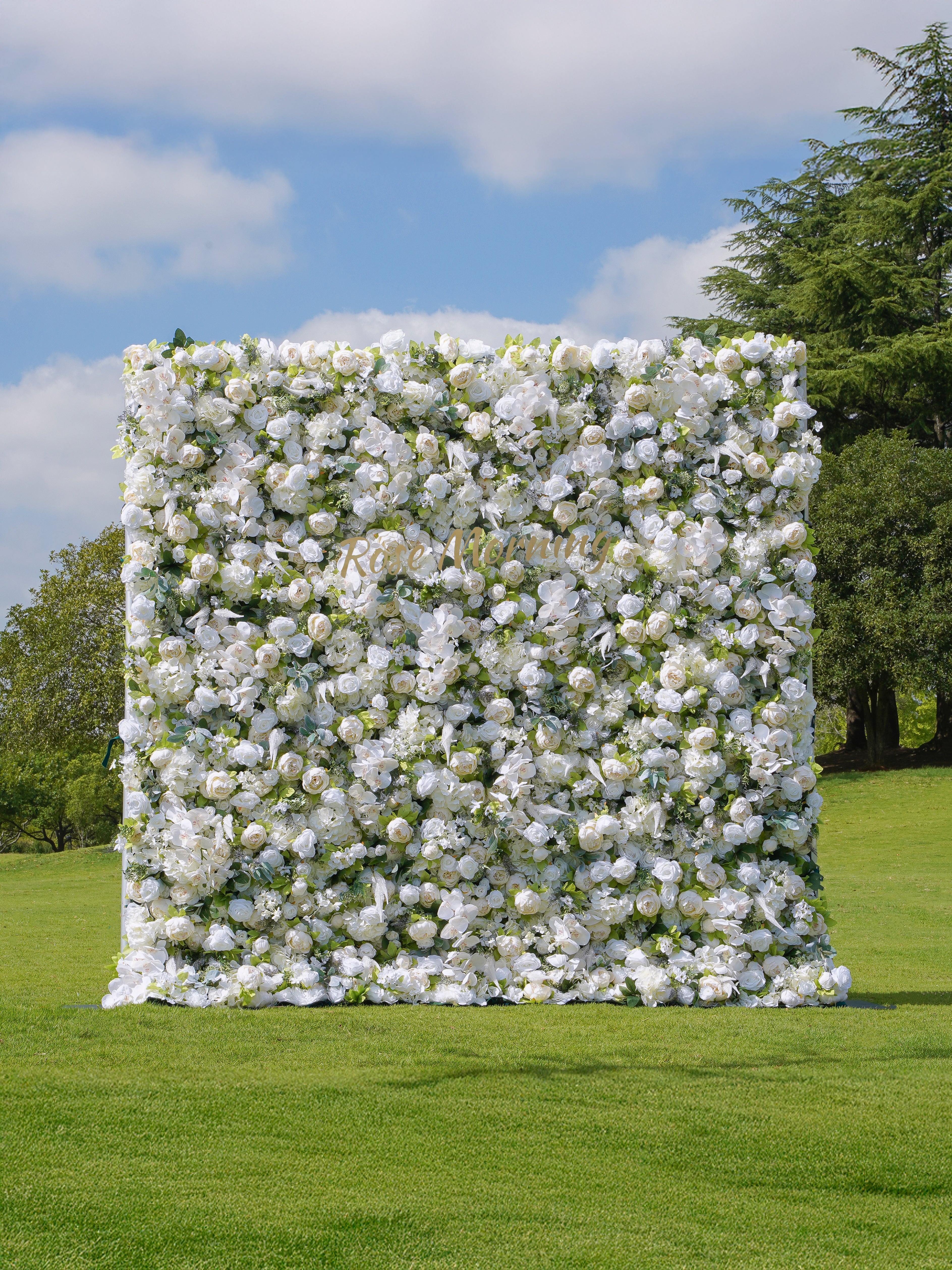 Morning：5D Fabric Artificial rolling up curtain flower wall Free Shipping