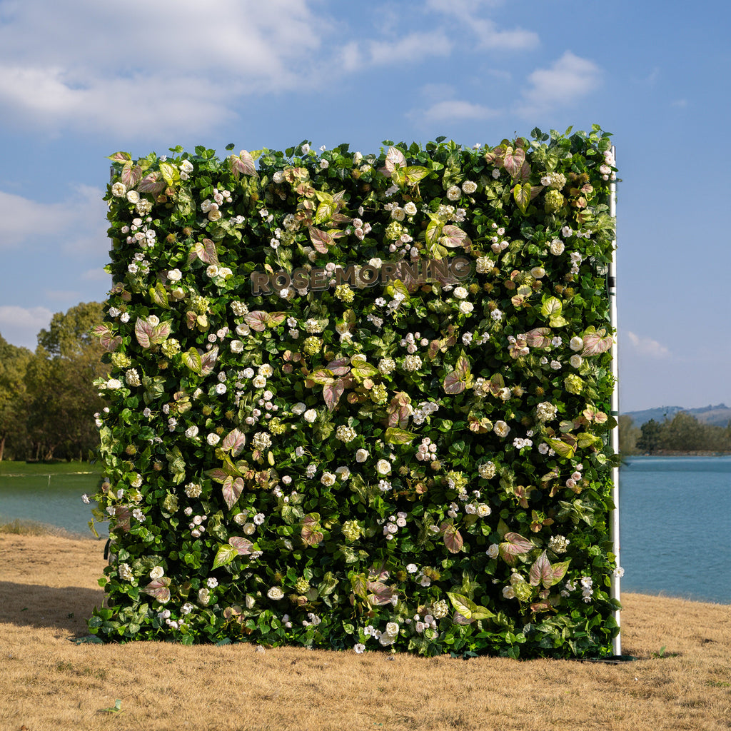 Nives：4D Fabric Artificial rolling up curtain flower wall Free Shipping