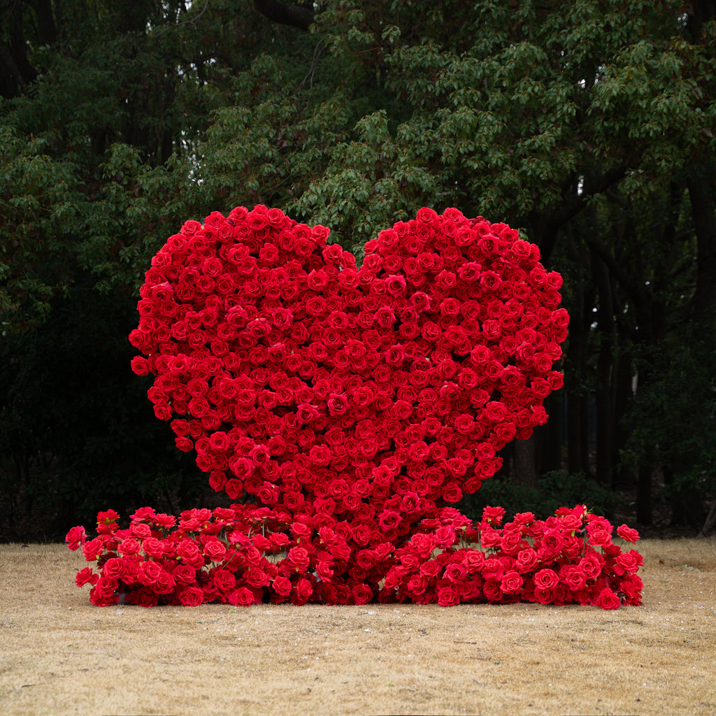 Passion: The Perfect Valentine’s Surprise Luxury 3D Red Rose Passion Heart Wall(6.2ft*6.9ft) Free Shipping