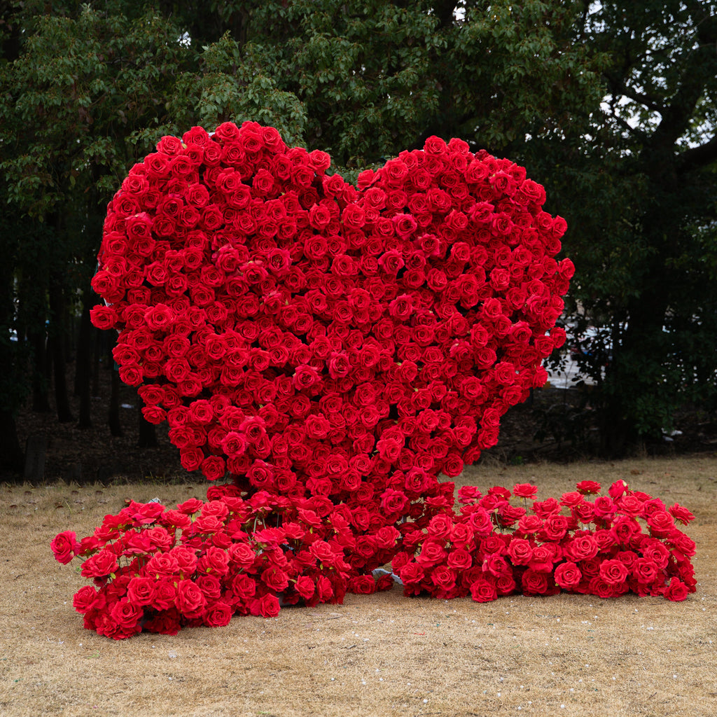 Passion: The Perfect Valentine’s Surprise Luxury 3D Red Rose Passion Heart Wall(6.2ft*6.9ft) Free Shipping