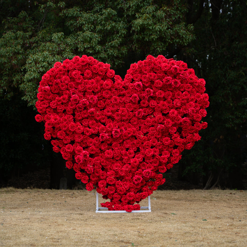 Passion: The Perfect Valentine’s Surprise Luxury 3D Red Rose Passion Heart Wall(6.2ft*6.9ft) Free Shipping