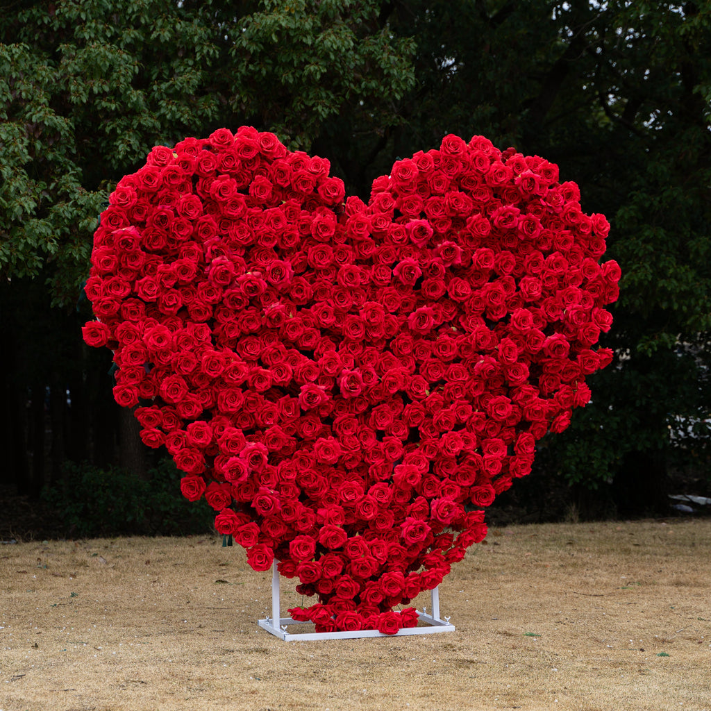 Passion: The Perfect Valentine’s Surprise Luxury 3D Red Rose Passion Heart Wall(6.2ft*6.9ft) Free Shipping