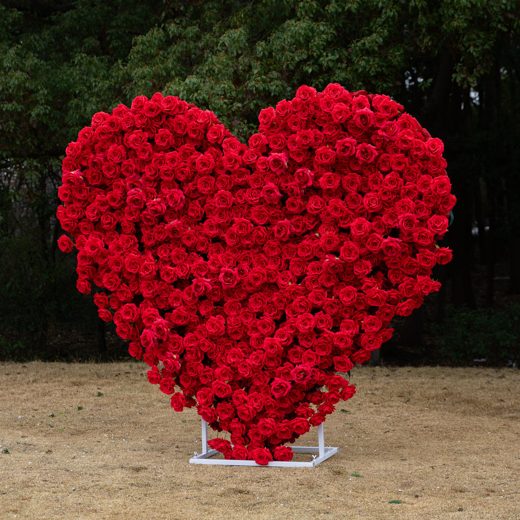 Passion: The Perfect Valentine’s Surprise Luxury 3D Red Rose Passion Heart Wall(6.2ft*6.9ft) Free Shipping