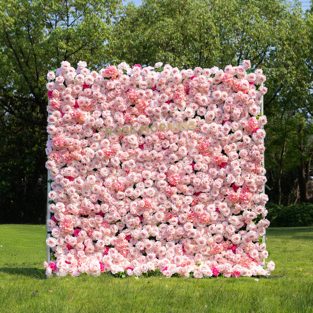 Pastello：4D Fabric Artificial zip up curtain flower wall 8ft*8ft Free Shipping