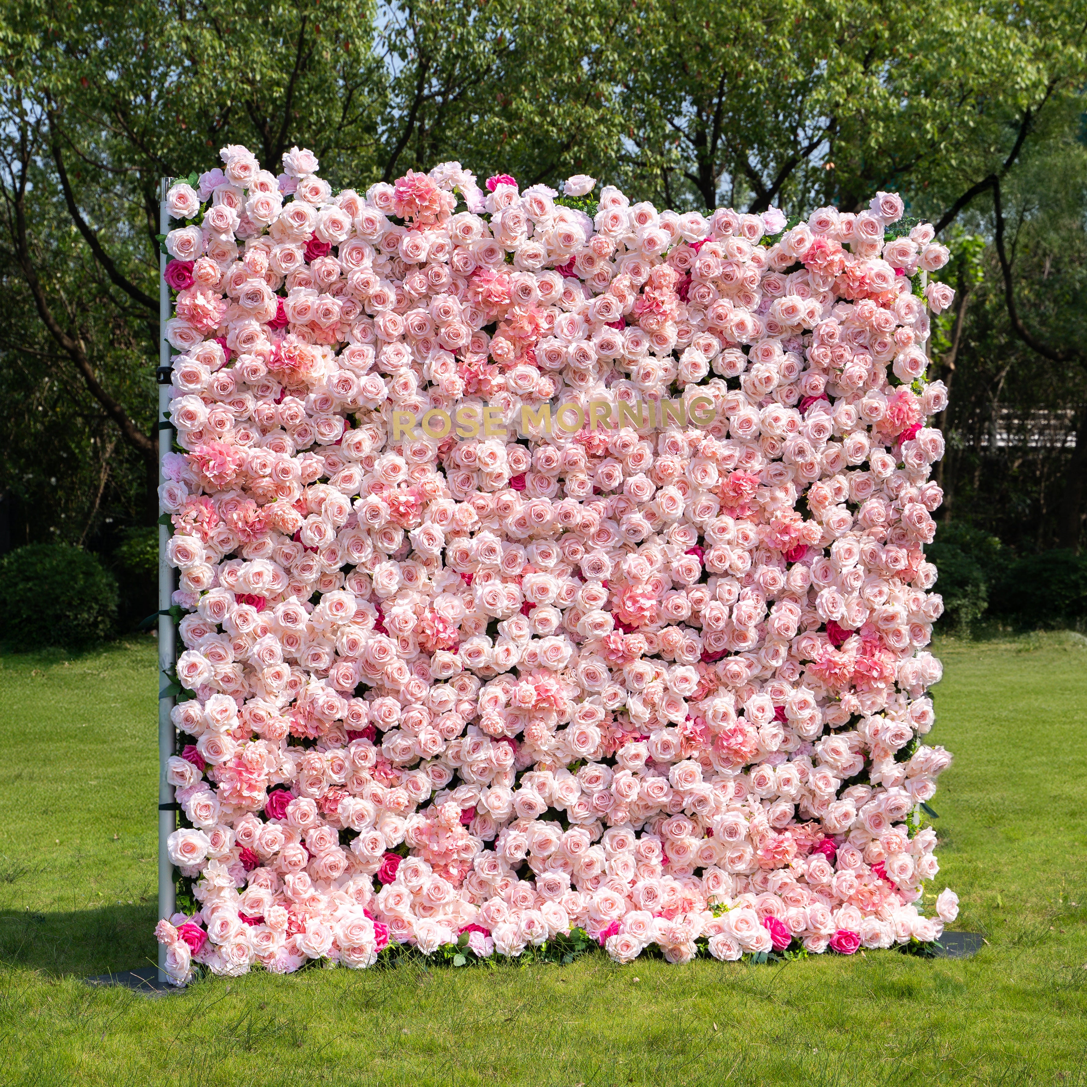 Pastello：4D Fabric Artificial zip up curtain flower wall 8ft*8ft Free Shipping