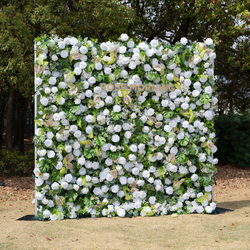 Perla：5D Fabric Artificial rolling up curtain flower wall Free Shipping