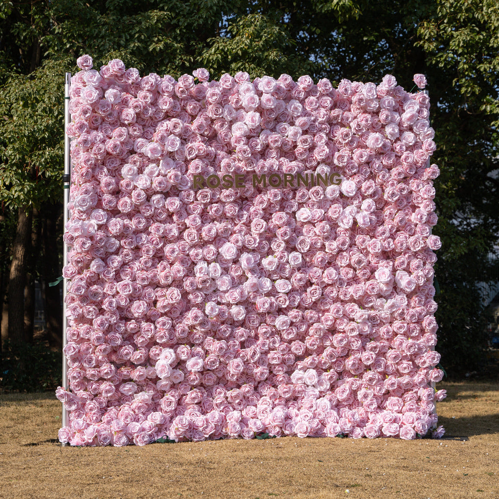 Promise：3D Fabric Artificial rolling up curtain flower wall Free Shipping