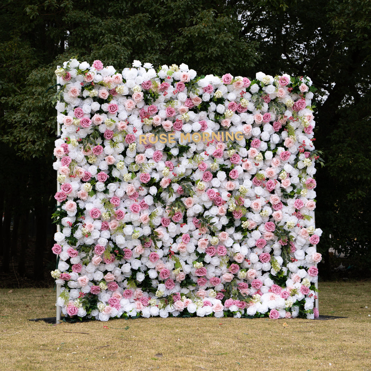 Queena：4D Fabric Artificial zip up curtain flower wall 8ft*8ft Free Shipping