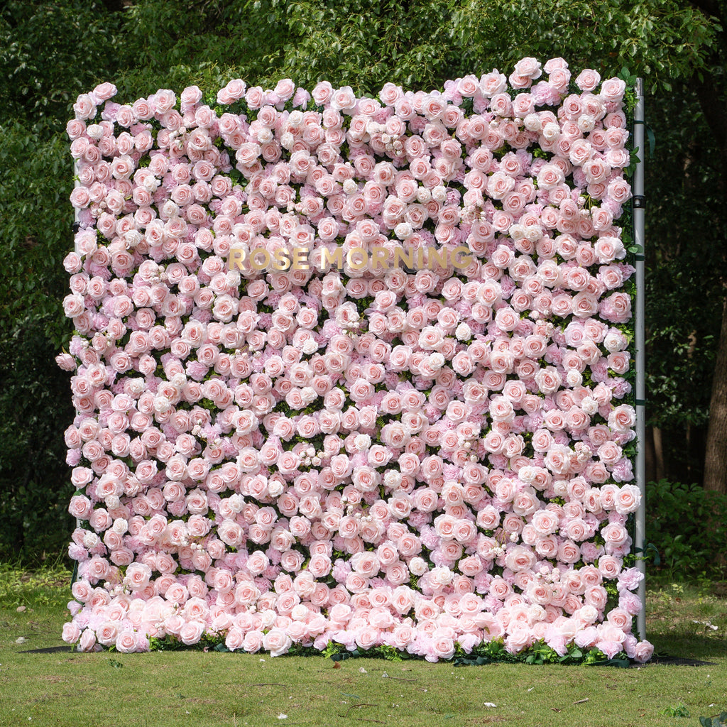 Querido：3D Fabric Artificial rolling up curtain flower wall Free Shipping