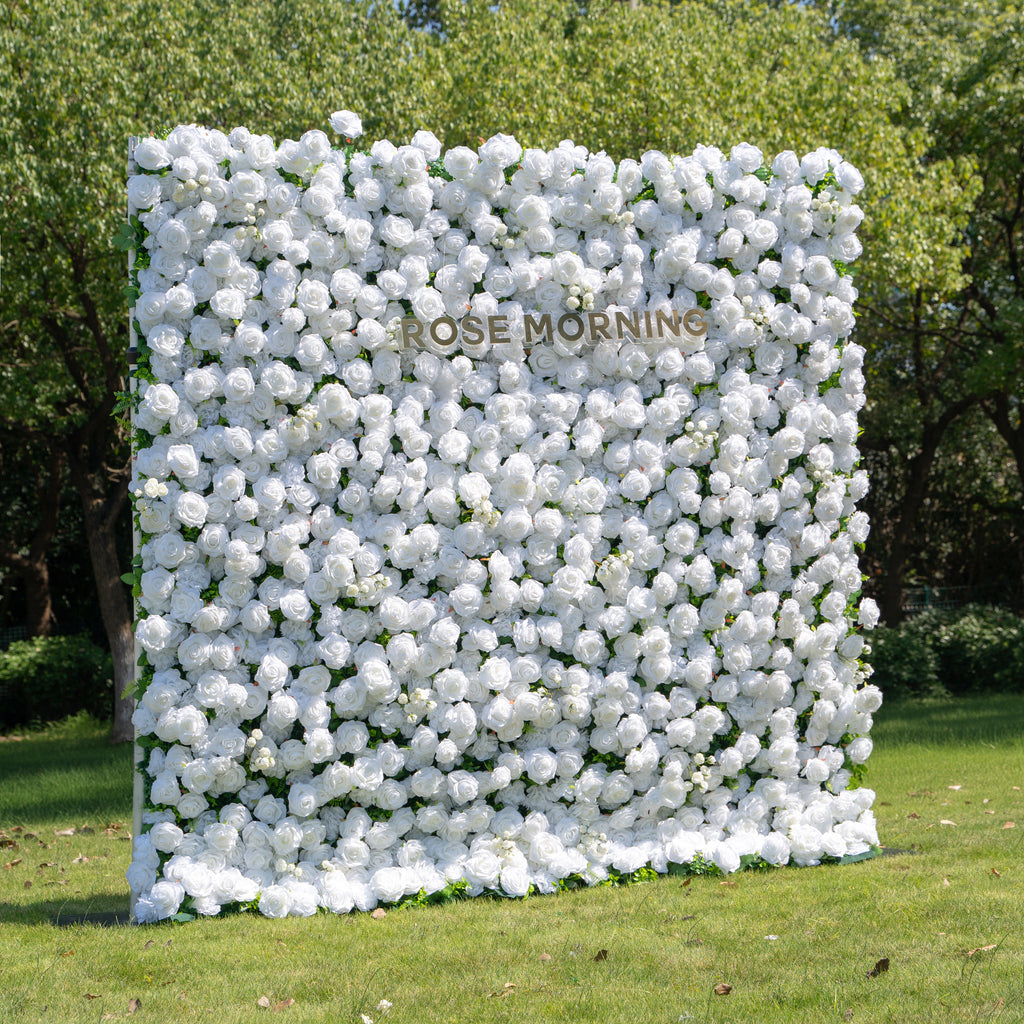 Shy 3D White Flower Wall - Minimalist Wedding Backdrop 8ft×8ft(In US Stock 7-10 Days) Free Shipping