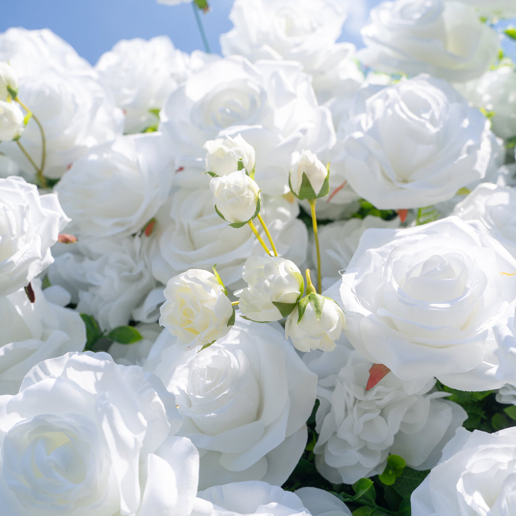 Shy 3D White Flower Wall - Minimalist Wedding Backdrop 8ft×8ft(In US Stock 7-10 Days) Free Shipping