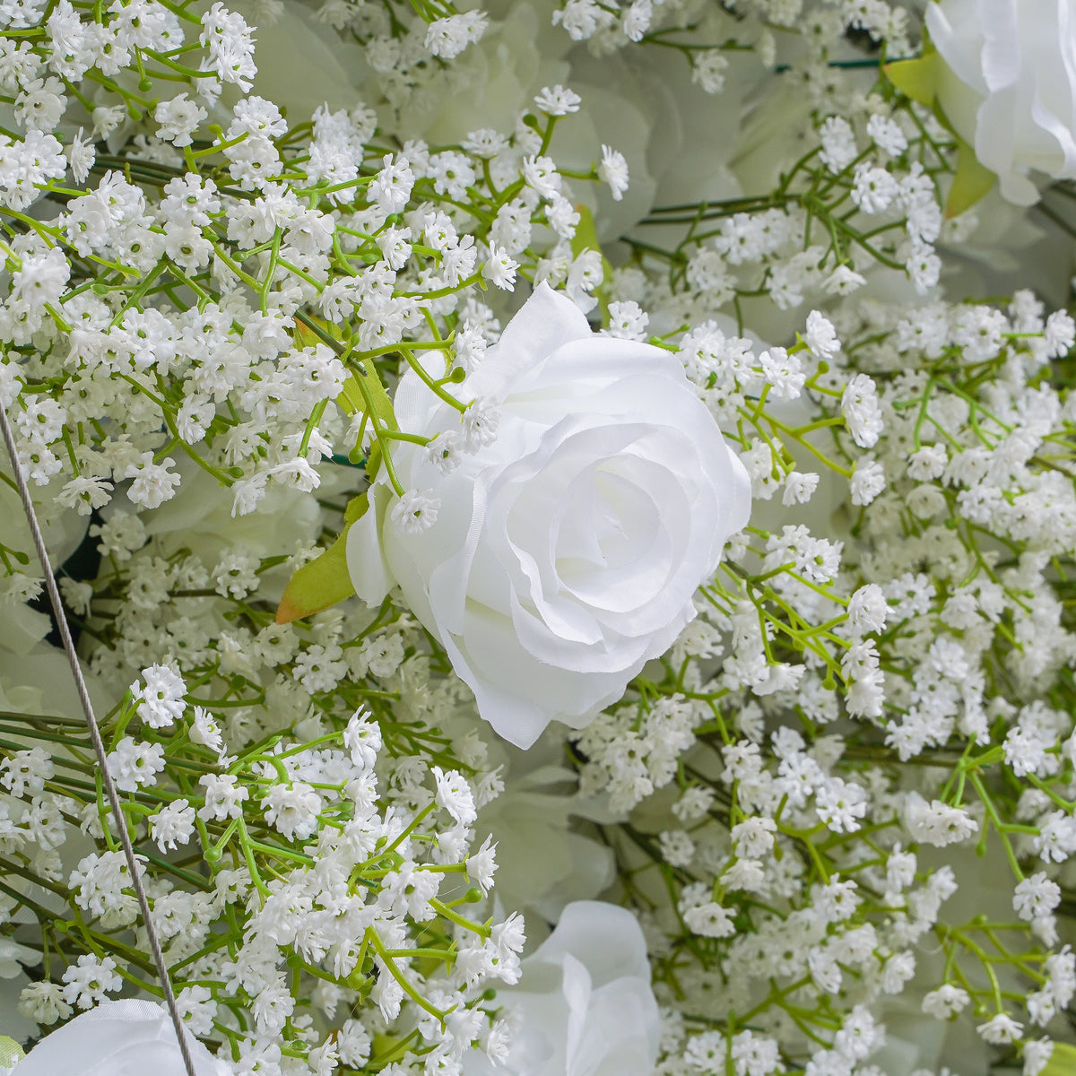 Rose Morning“The flower walls are made of artificial flowers in various colors, layered at different levels to create a lush, elegant and natural look. The exclusive zipper design and roll-up design make it easy to install and remove.”
